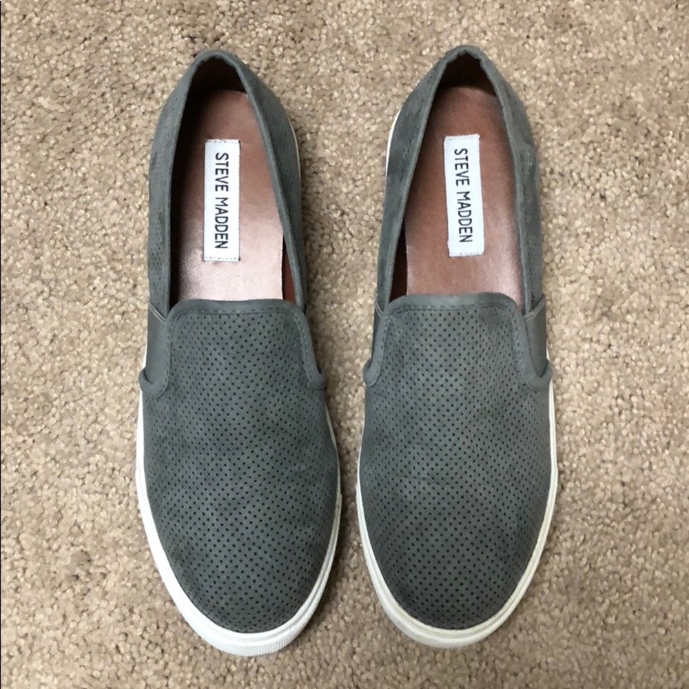 Women's Grey Evangel Perforated Slip On Sneak